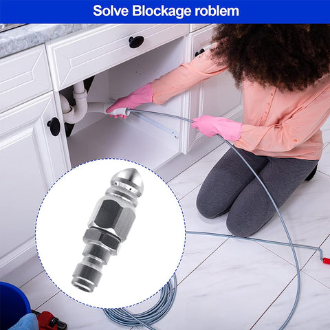 Royaleva Pressure Washer Sewer Jetter Nozzle with 1/4'' Quickly Connector