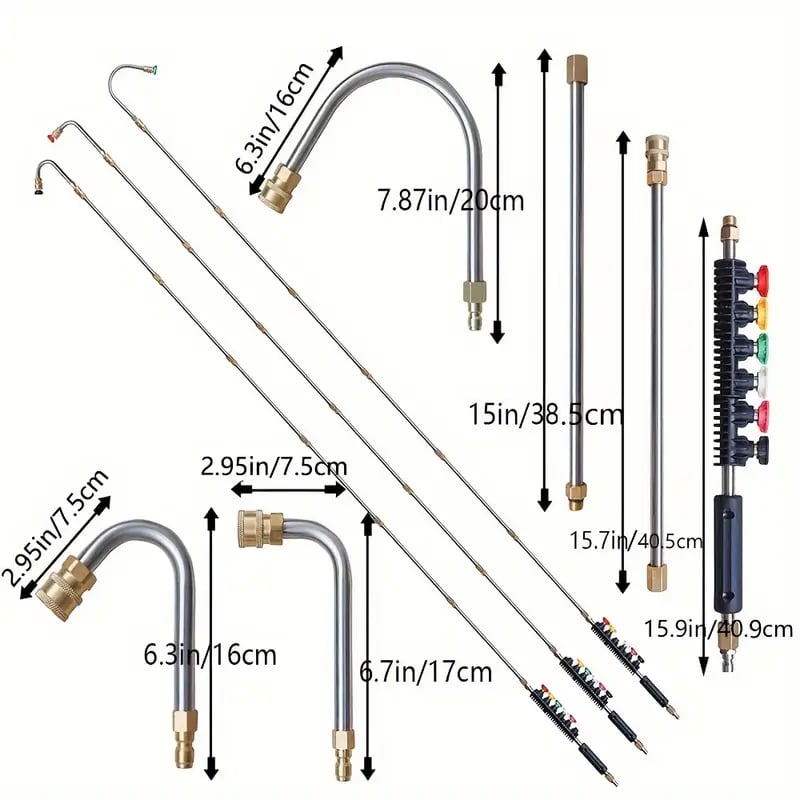 Luxora 4000 PSI Telescoping High Pressure Washer Wand Set for Gutter & Roof Drainage & Walls Cleaning