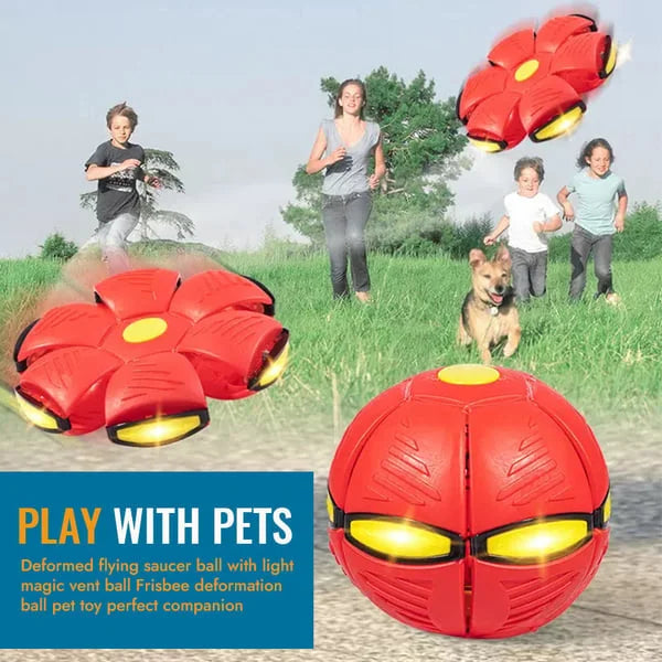 Luxora Flying Saucer Ball Dog Toy with Flashing Light