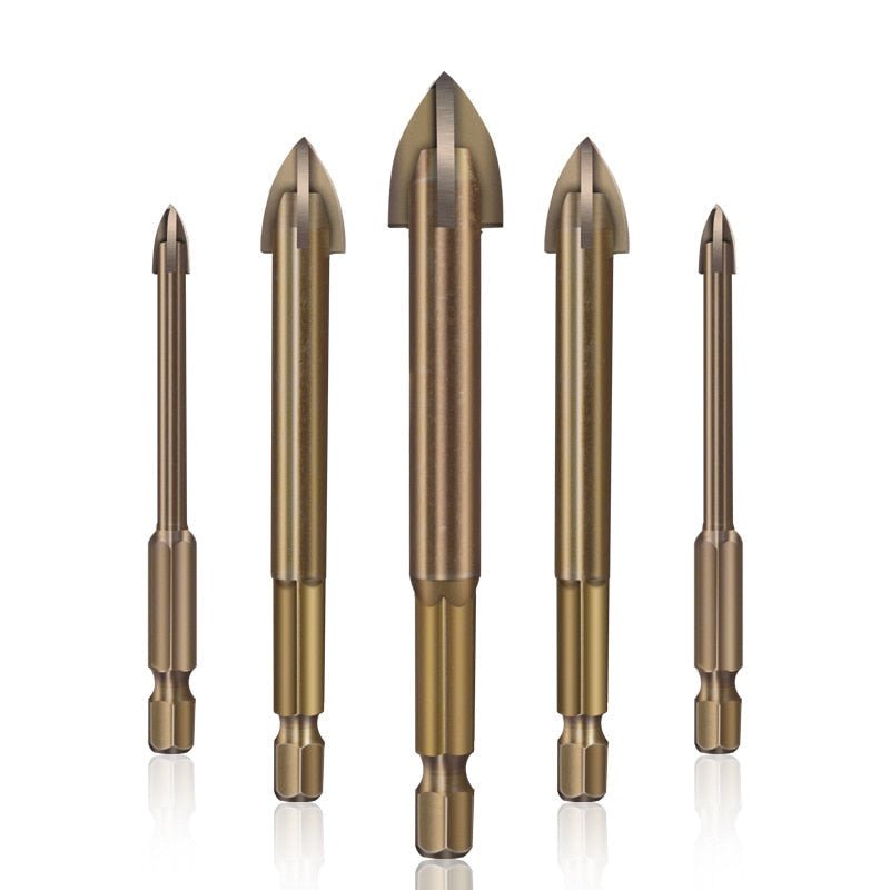 Royallure Universal Drill Bit Set for Glass, Tile & Marble - 5 Sizes, High-Quality YG6X Alloy, Fast & Smooth Drilling