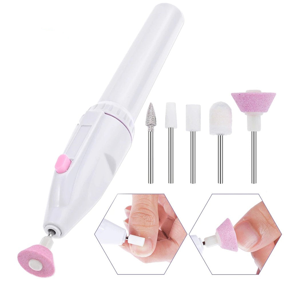 Royallure Electric Nail Care & Gel Removal Kit - Professional Manicure & Pedicure, Portable Nail Drill with 5 Grinding Heads
