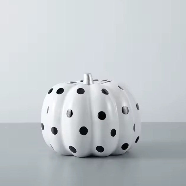 Royelux Black White Pumpkin Resin Ornament Modern Desktop Home Office Decor