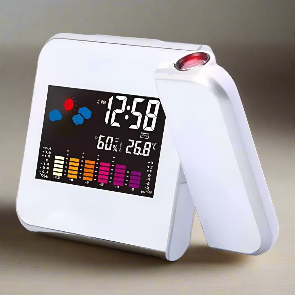 LuxRoyale Projection Clock with Temperature and Humidity