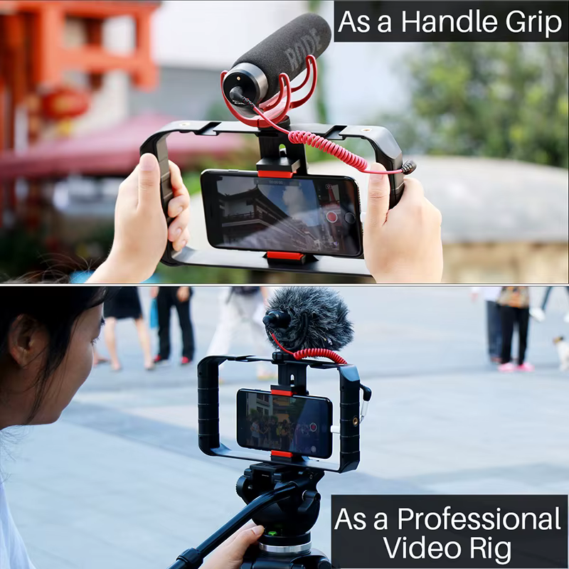 RoyaleGlow Smartphone Video Rig Stabilizer With Light
