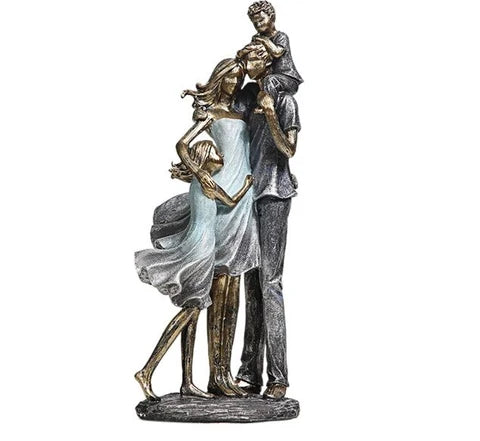 RoyaleGlow Family Embrace Sculpture - Modern Resin Figurine for Home Decor