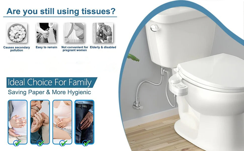 Luxora Toilet Bidet Attachment with Dual Nozzle System