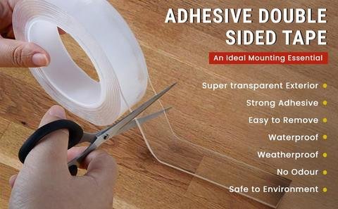 Luxora Transparent Sticky Nano Tape Double Sided Grip Reusable Home Tape Traceless Glue