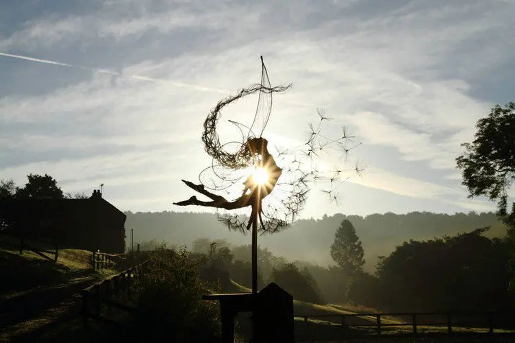 Royallure Enchanted Dancing Fairy Garden Statue – Metal Wind Spinner Décor