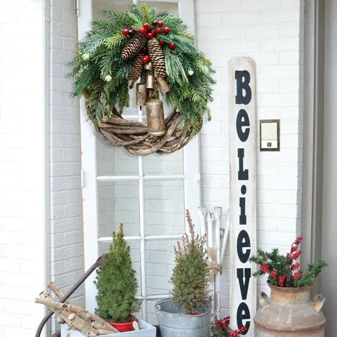 Luxora Farmhouse Christmas Wreath, Boho Holiday Decor