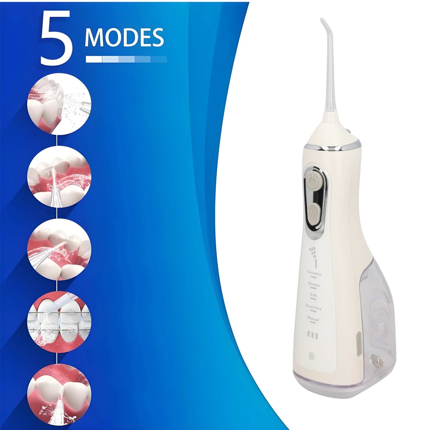 Lumora Water Flosser Cordless Oral Irrigator - Ultra Large Tank 5 Mode 360 Jet Cleaner