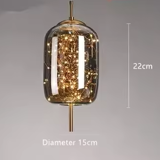 LuxRoyale Smoky Glass Pendant Light, Adjustable Wire Modern Lamp for Kitchen Island