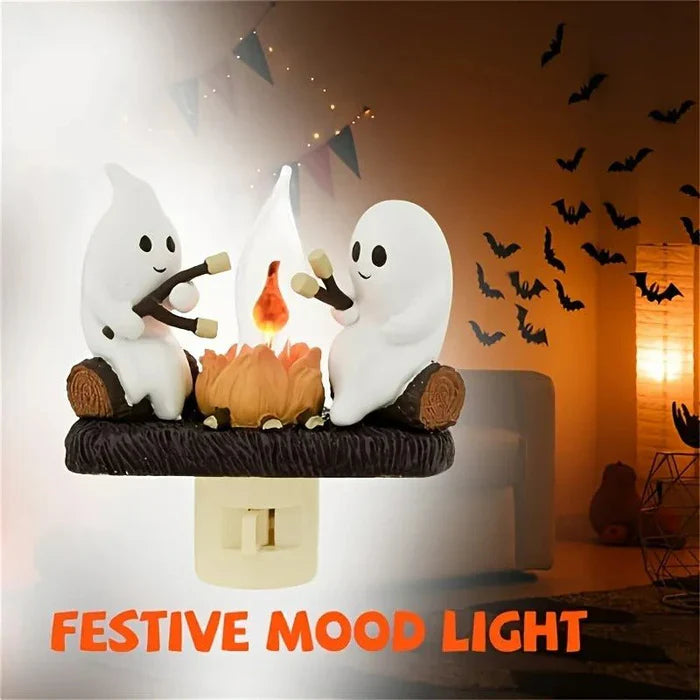 Royaleva Halloween Ghost Bonfire Night Light - Campfire Flicker Flame Night Light