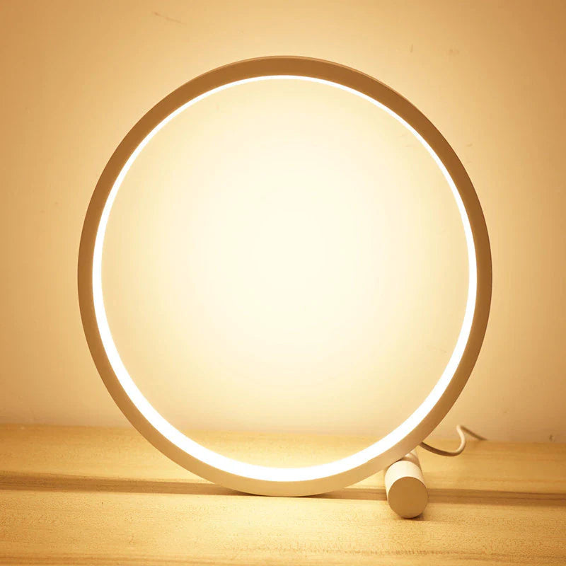 Royaleva Halo Nightstand Lamp - Unique Halo Ring Design - Black / Warm