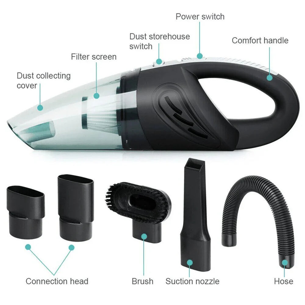 Luxora Handheld Cordless Vacuum Cleaner USB 120W 4000PA for Car Home Pet Hair Wet Dry