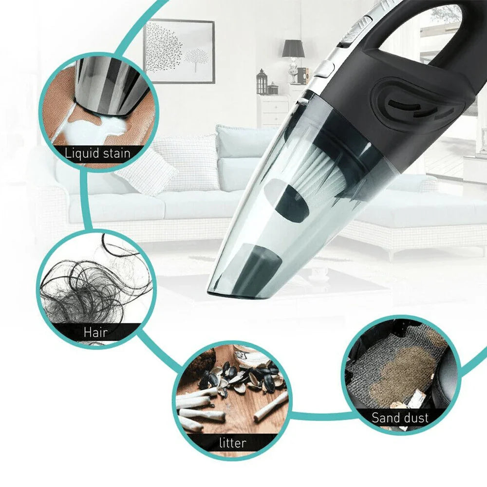 Luxora Handheld Cordless Vacuum Cleaner USB 120W 4000PA for Car Home Pet Hair Wet Dry