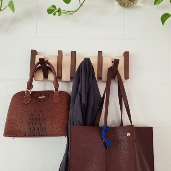 Luxora Handmade Wooden Coat Rack with Stylish Hooks