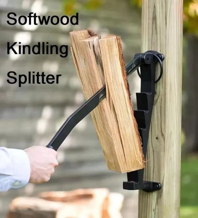 Hanging Carbon Steel Firewood Chopping Machine - Portable Wall Mounted Wood Kindling Splitter
