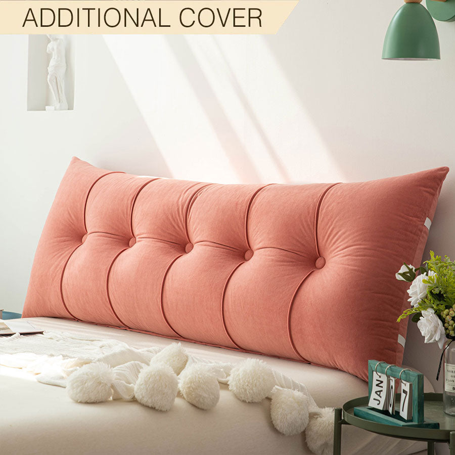 Rayvia Headboard Pillow Cover - Stylish Replacement for Luxury Pillows - Coral Red / Small - 100x50x20cm