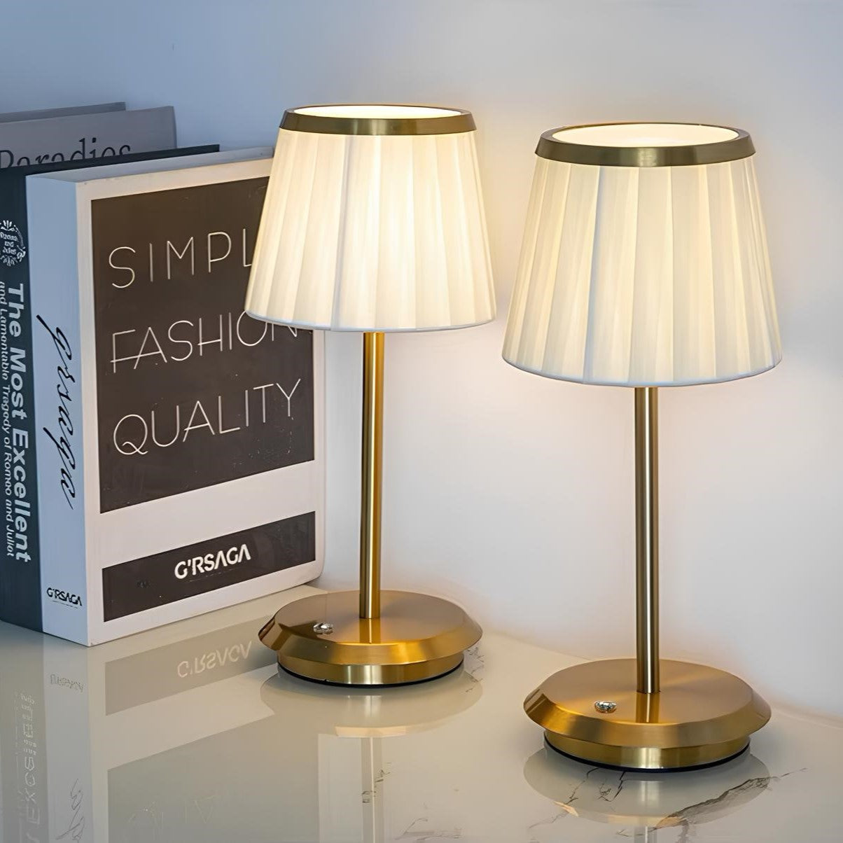 Royaleva Classic Cordless Table Lamp - Dimmable & Rechargeable - Silver