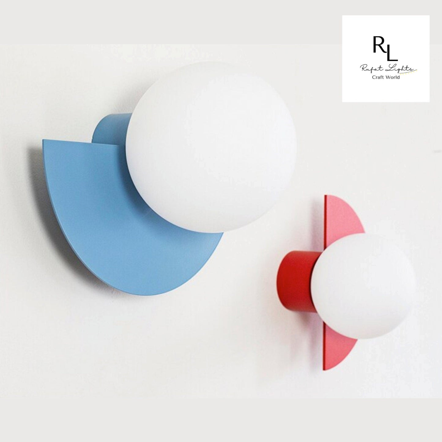 Royallure Chic Minimalist Arc Nordic Wall Sconce Lighting - Colorful Design - Small Green / Warm White