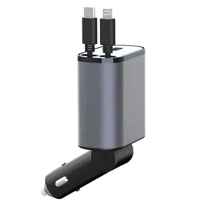 Royaleva Dual Retractable Car Charger for Fast Charging