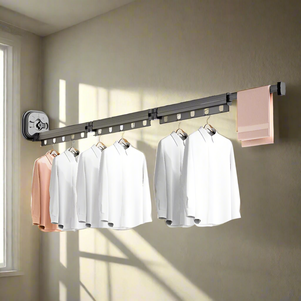 Royallure Retractable Wall-Mounted Laundry Drying Rack – Space-Saving Clothes Hanger with Easy Installation