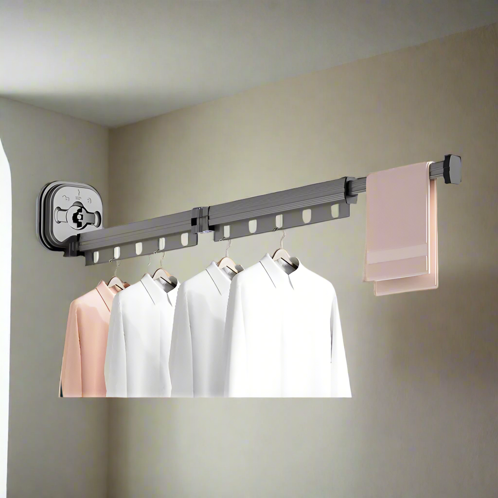 Royallure Retractable Wall-Mounted Laundry Drying Rack – Space-Saving Clothes Hanger with Easy Installation