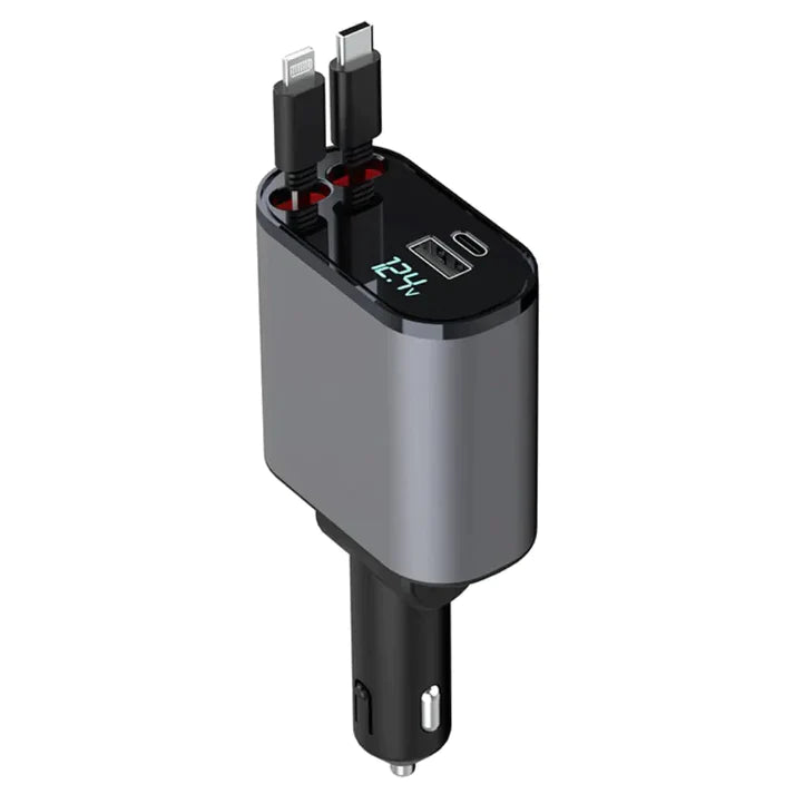 Royaleva Dual Retractable Car Charger for Fast Charging