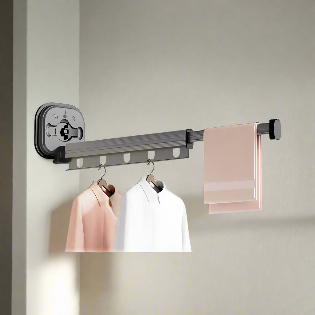 Royallure Retractable Wall-Mounted Laundry Drying Rack – Space-Saving Clothes Hanger with Easy Installation