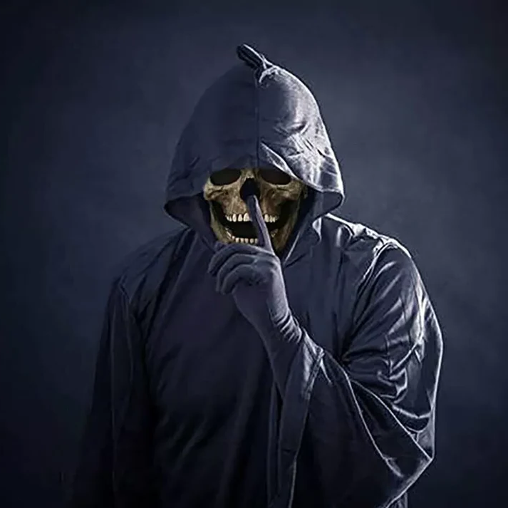 RoyaleGlow Movable Jaw Realistic Full Head Skull Mask - Human Skeleton Mask for Halloween Party
