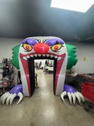 LuxRoyale 10FT Halloween Inflatable Clown Archway LED Outdoor Yard Party Decoration