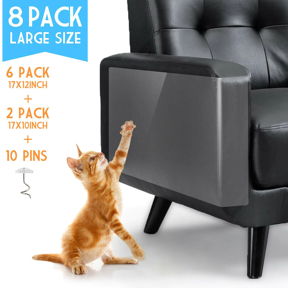 Royaleva 8PC Cat Scratch Furniture Protector Guards Anti-Scratch Couch Protector Pads
