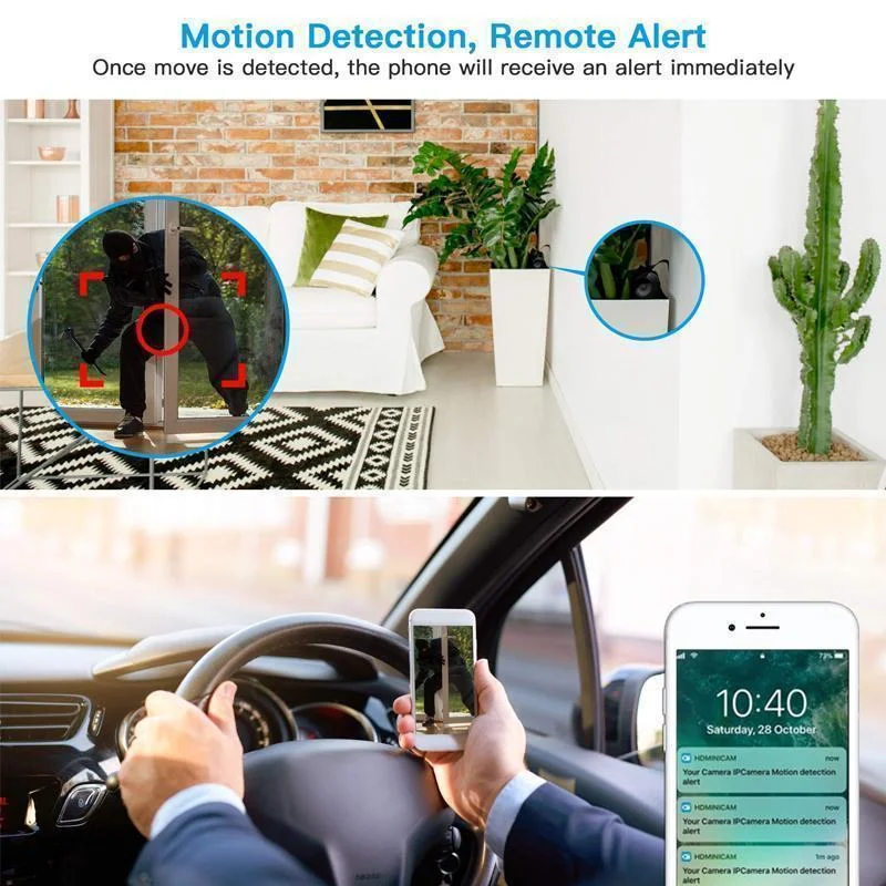 RoyaleGlow 1080p Magnetic WiFi Mini Camera for Home Security