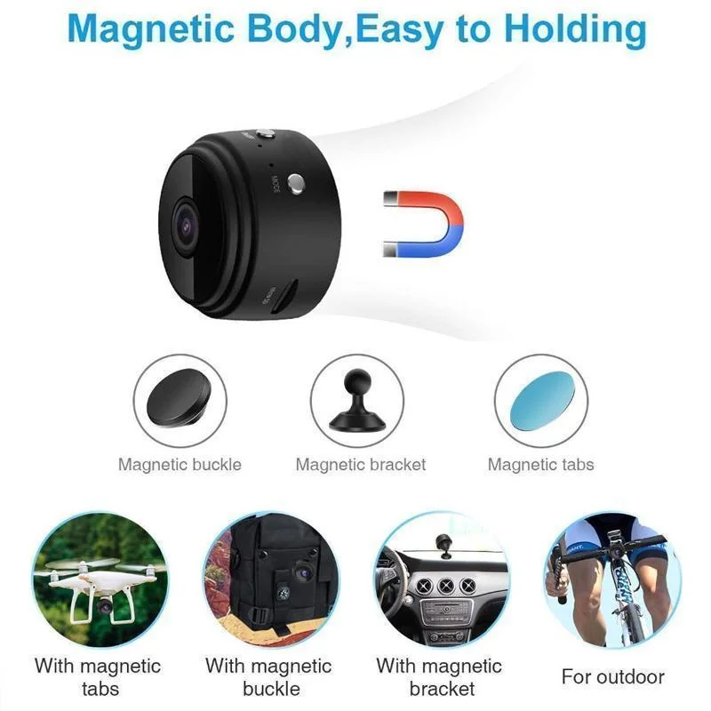 RoyaleGlow 1080p Magnetic WiFi Mini Camera for Home Security