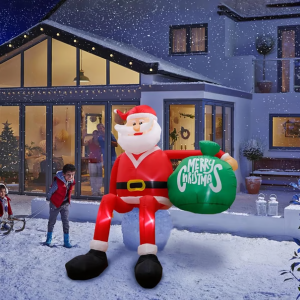 Royaleva Giant 8FT LED Climbing Santa Inflatable Premium Outdoor Christmas Decoration