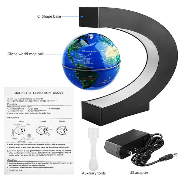 RoyaleGlow Magnetic Floating Globe With LED Light Décor
