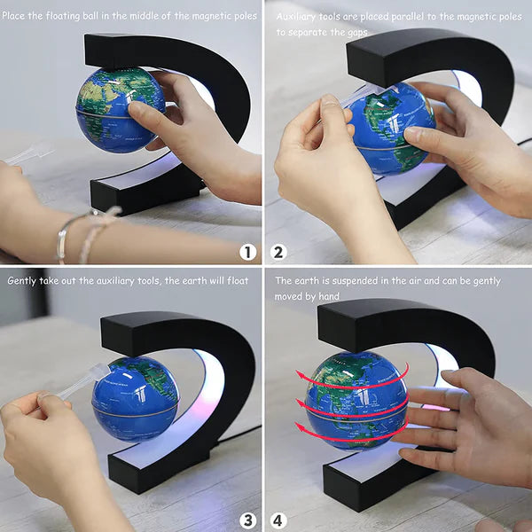 RoyaleGlow Magnetic Floating Globe With LED Light Décor