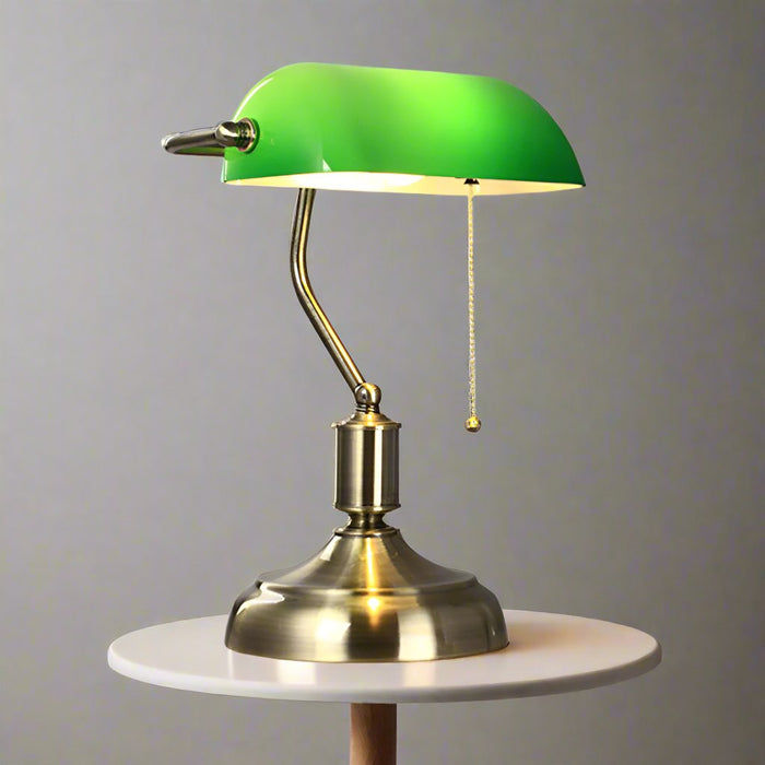 European Style Banker Table Lamp – Classic Design for Living Rooms, Bedrooms, and Offices - Style A
