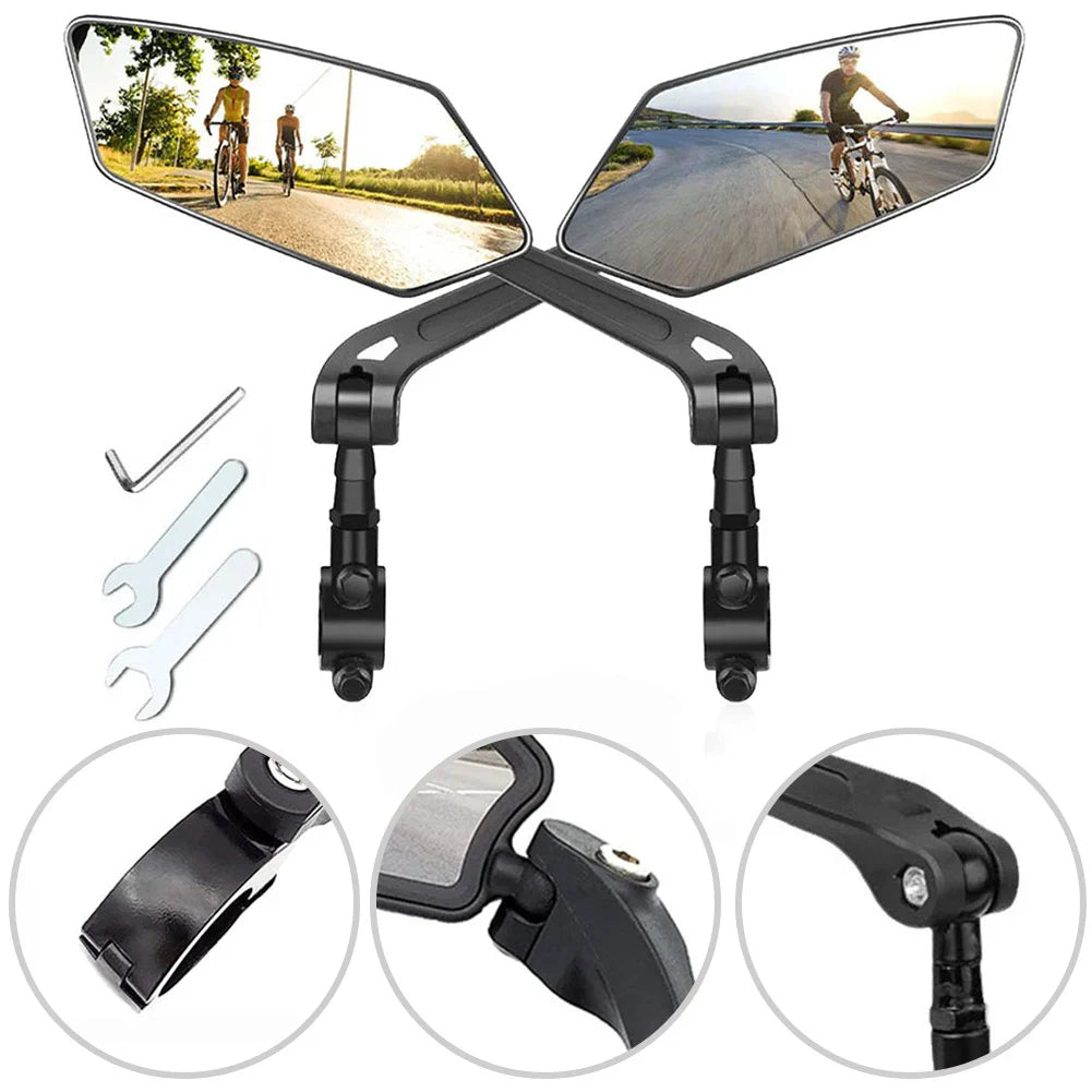 Luxora 2 Pack Bike Mirrors for Safe Riding and Clear Vision