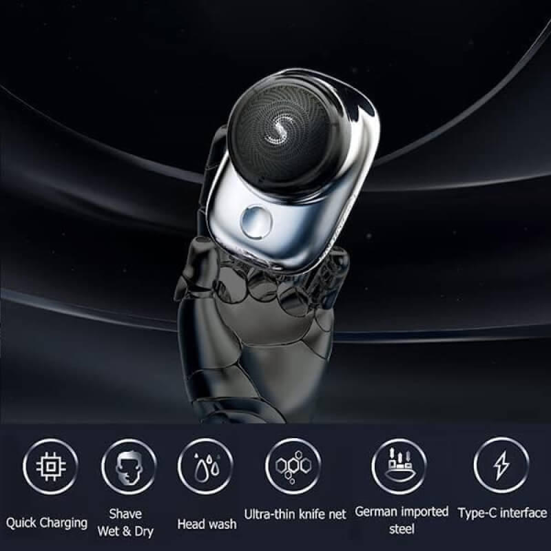 RoyaleGlow Men's Mini Electric Shaver for Smooth Shaving