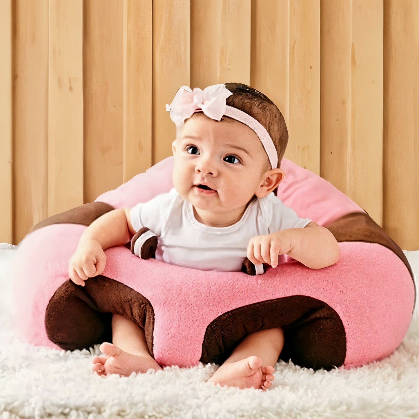 Royaleva Soft Sit Up Cushioned Chair - Safe & Comfortable Support for Babies - Style 4