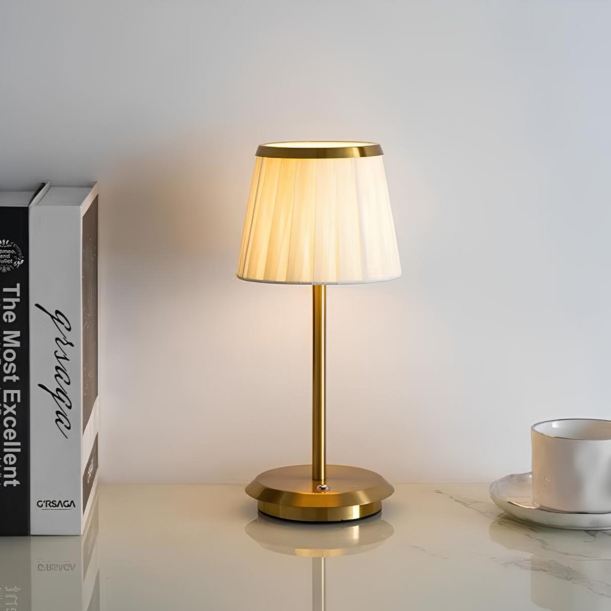 Royaleva Classic Cordless Table Lamp - Dimmable & Rechargeable - Gold
