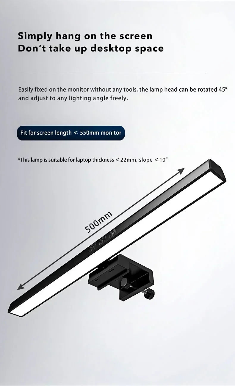 RoyaleGlow Monitor Led Light Bar with Touch Control and Eye Protection