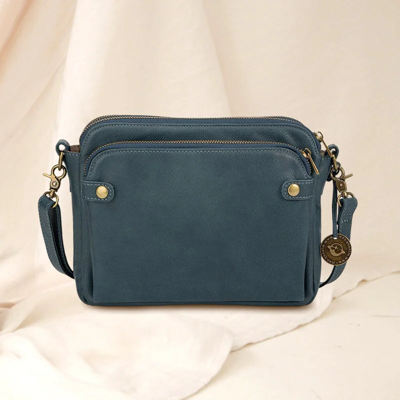 LuxRoyale Three-Layer Crossbody Leather Shoulder Bag & Clutch
