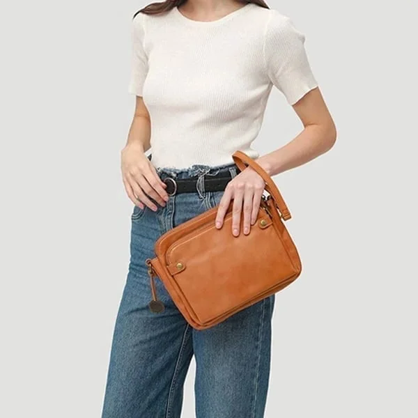 LuxRoyale Three-Layer Crossbody Leather Shoulder Bag & Clutch