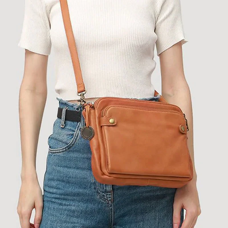 LuxRoyale Three-Layer Crossbody Leather Shoulder Bag & Clutch