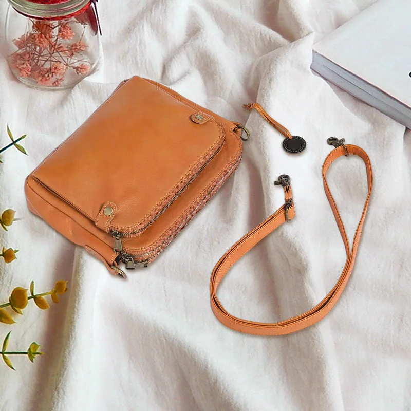 LuxRoyale Three-Layer Crossbody Leather Shoulder Bag & Clutch