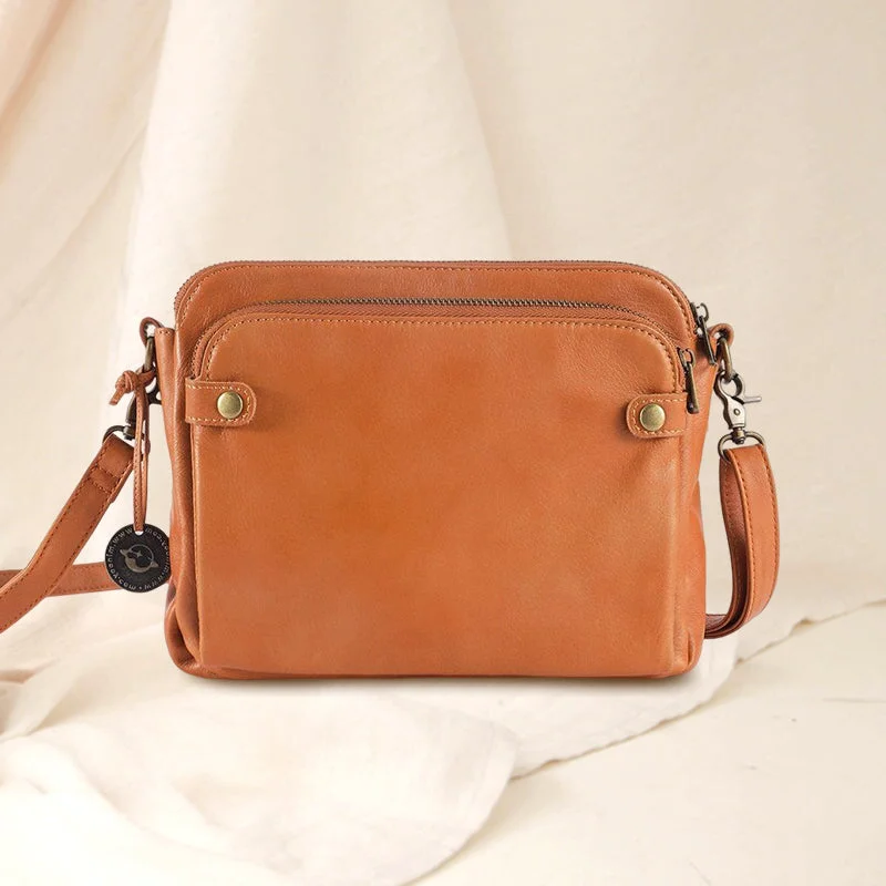 LuxRoyale Three-Layer Crossbody Leather Shoulder Bag & Clutch