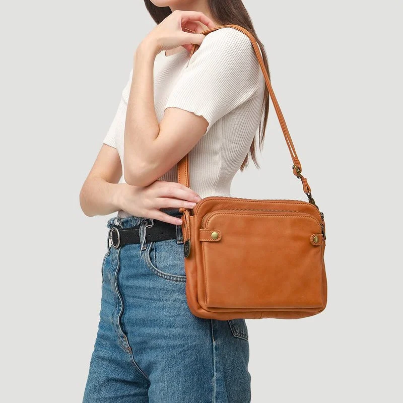 LuxRoyale Three-Layer Crossbody Leather Shoulder Bag & Clutch
