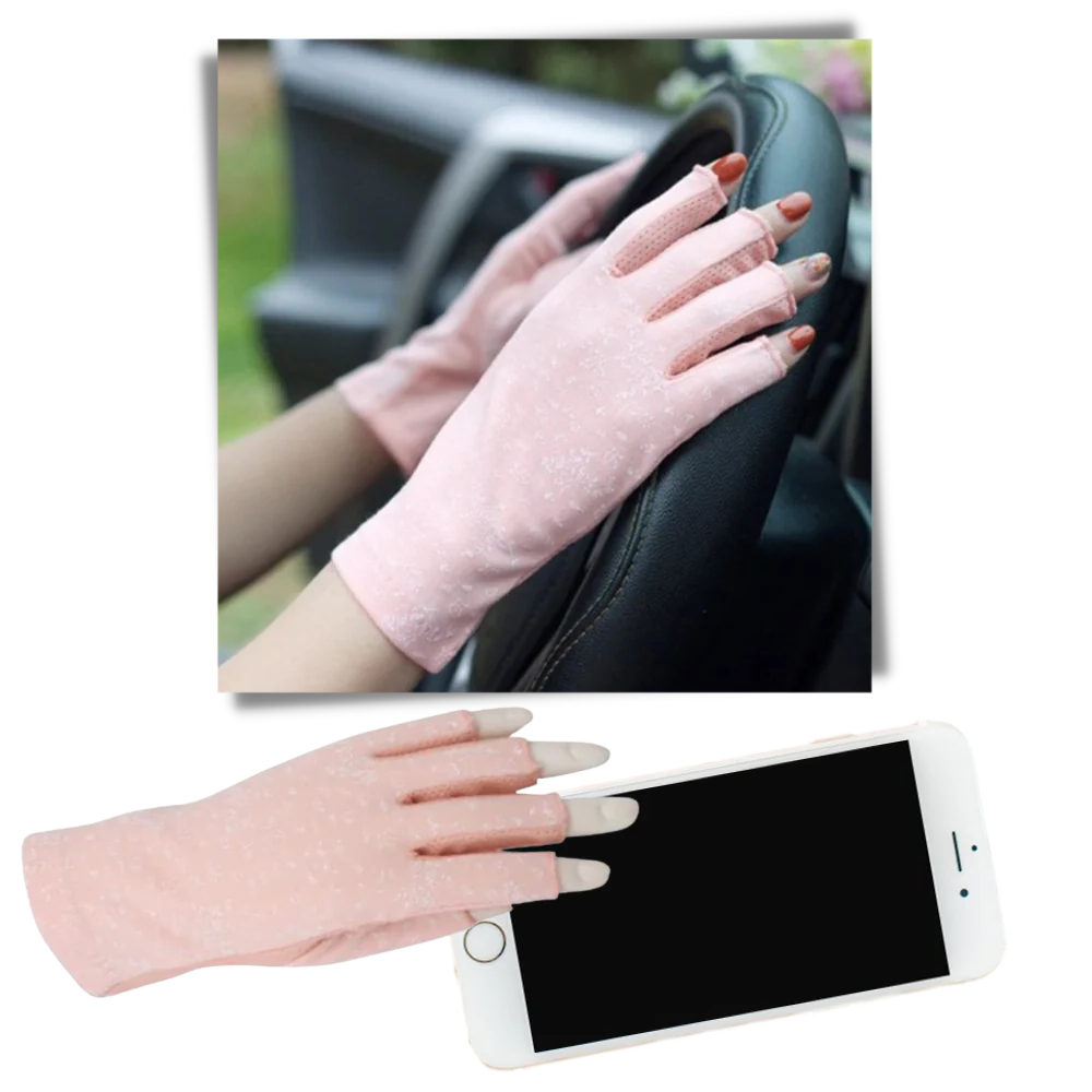Luxora Stylish UV-Protective Cotton Gloves for Sun Safety